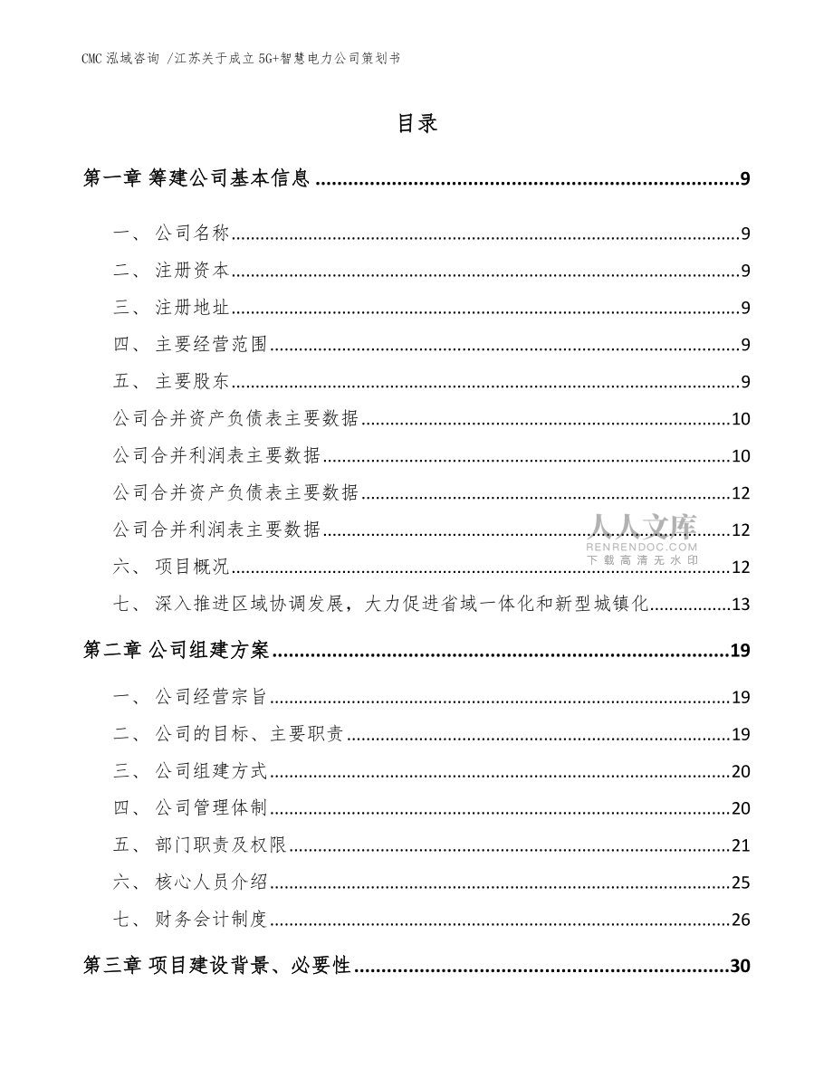 江蘇關(guān)于成立5G+智慧電力公司策劃書【模板范文】_第2頁