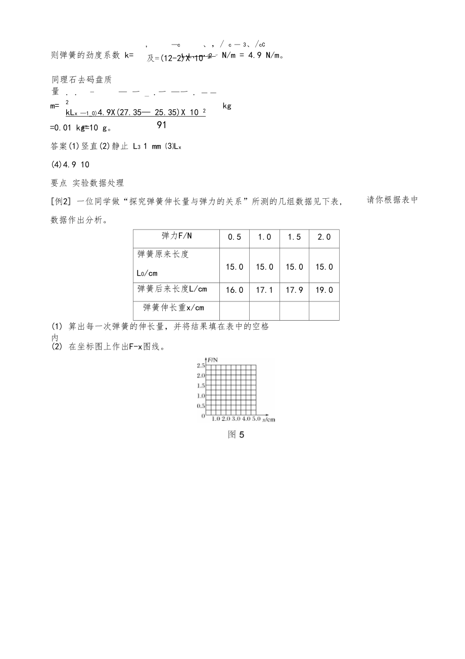 試驗探究彈簧伸長量與彈力的關系_第5頁