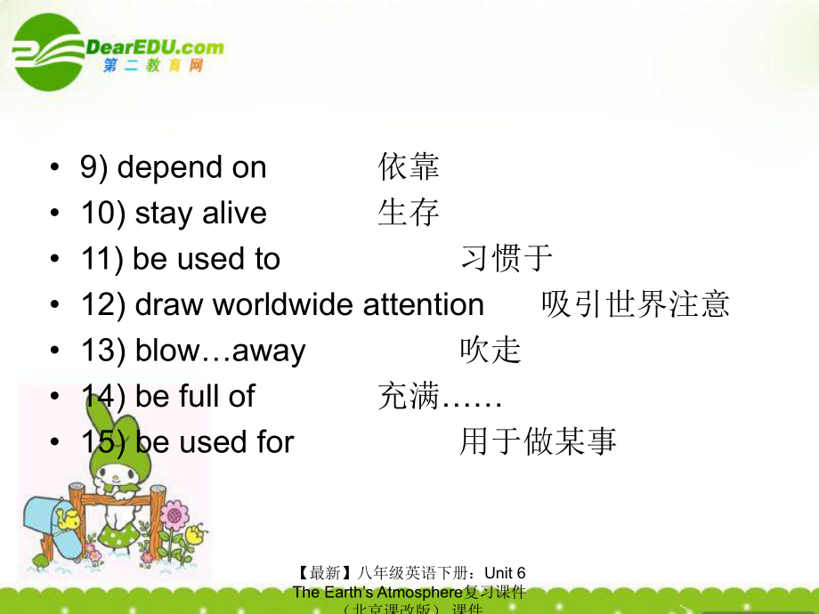 【最新】八年級(jí)英語(yǔ)下冊(cè):Unit 6 The Earth’s Atmosphere復(fù)習(xí)課件 課件_第4頁(yè)