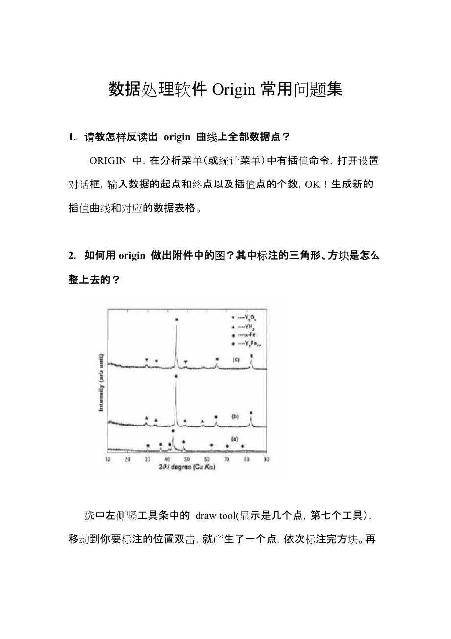 数据处理软件Origin常用问题集_第1页