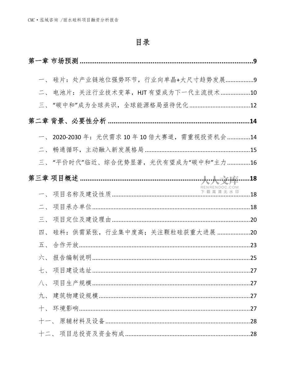 麗水硅料項目融資分析報告-范文_第2頁