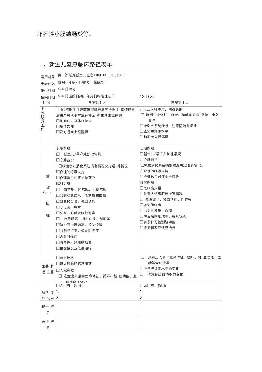 新生兒窒息臨床路徑_第4頁