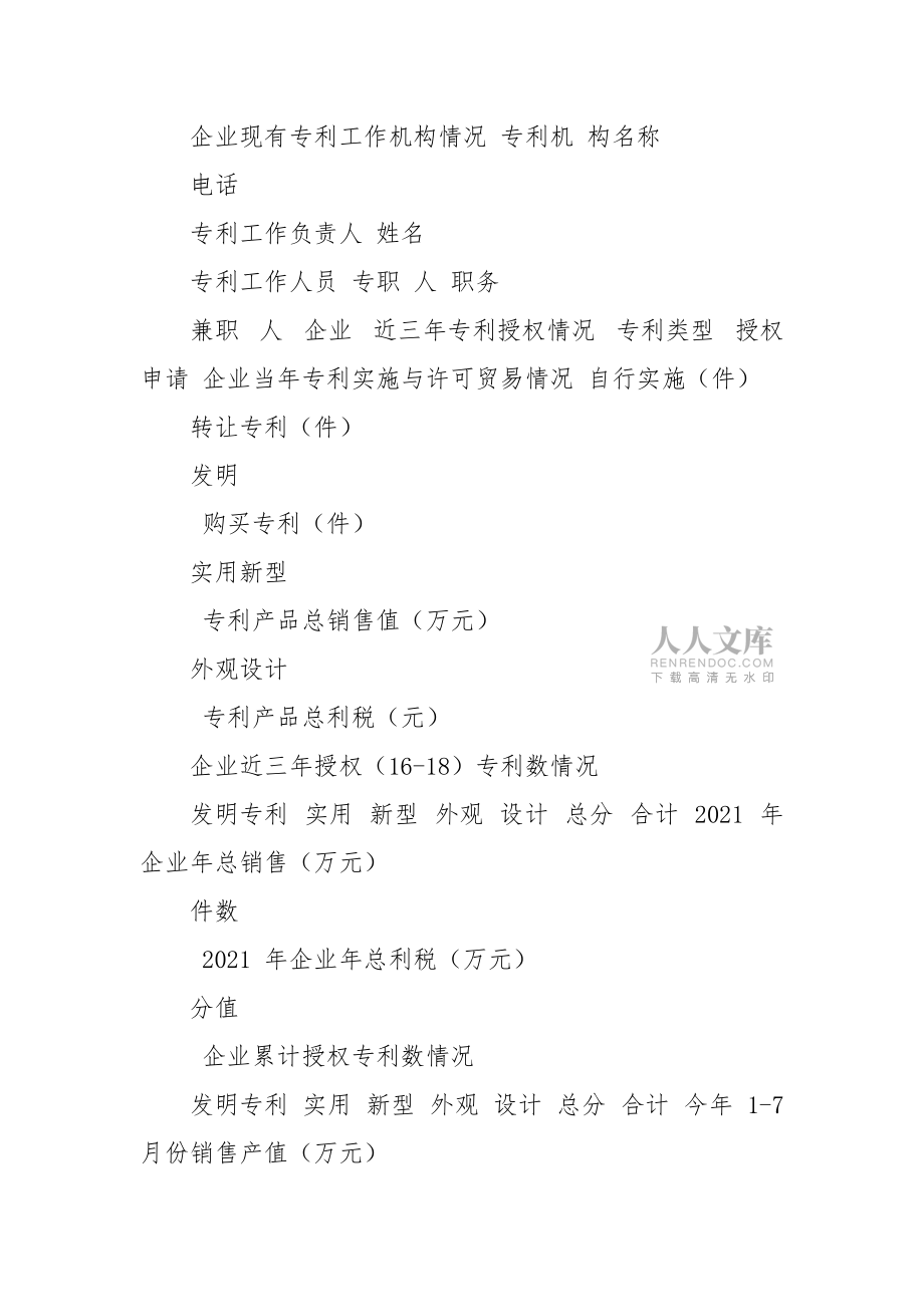 区级专利试点示范企业申报材料及申报表格_第2页