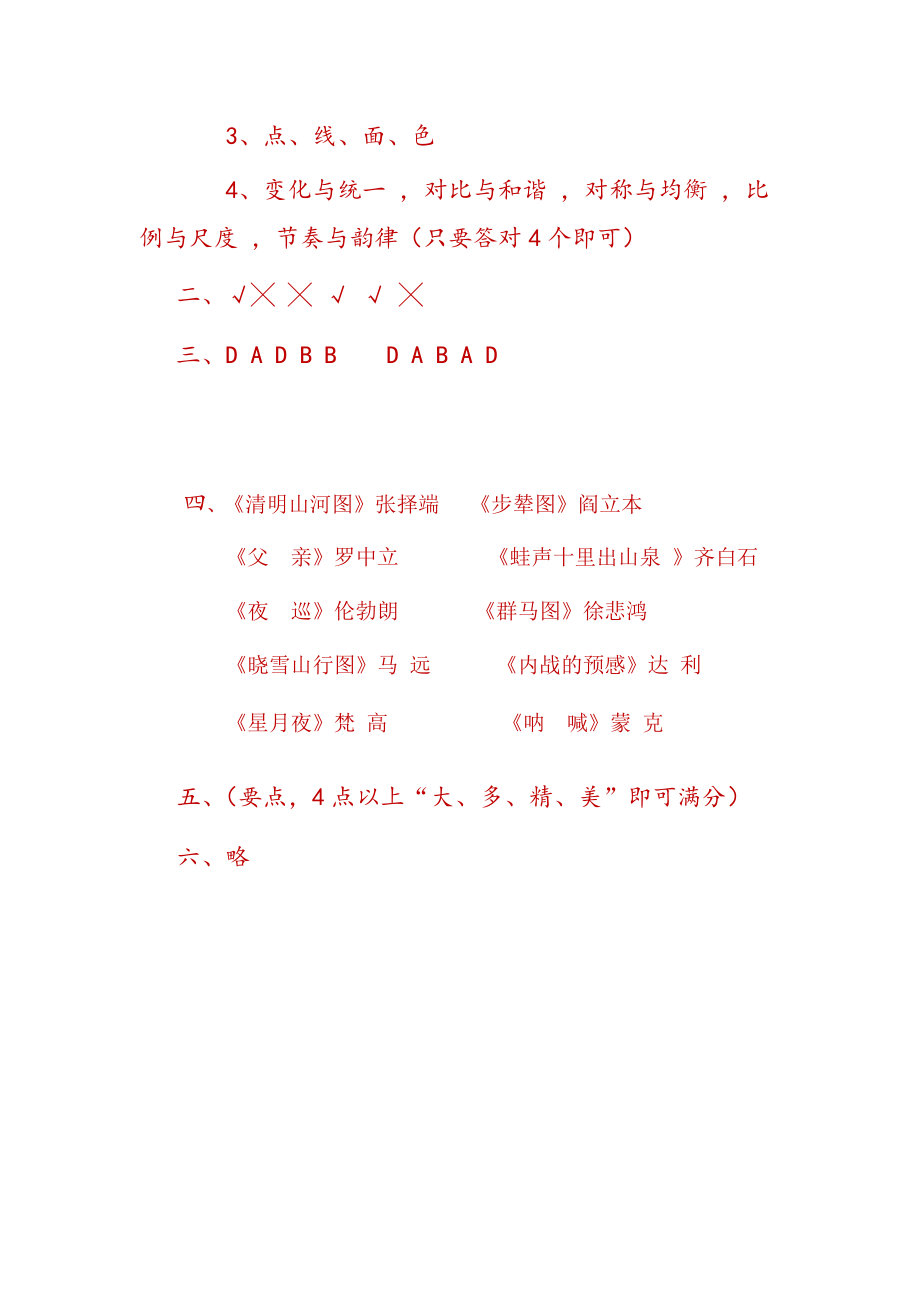 高一美術(shù)試題_第5頁(yè)