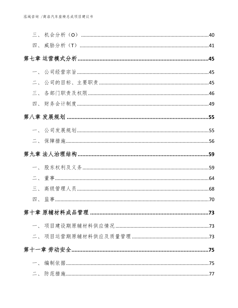 商洛汽車座椅總成項目建議書(范文模板)_第5頁