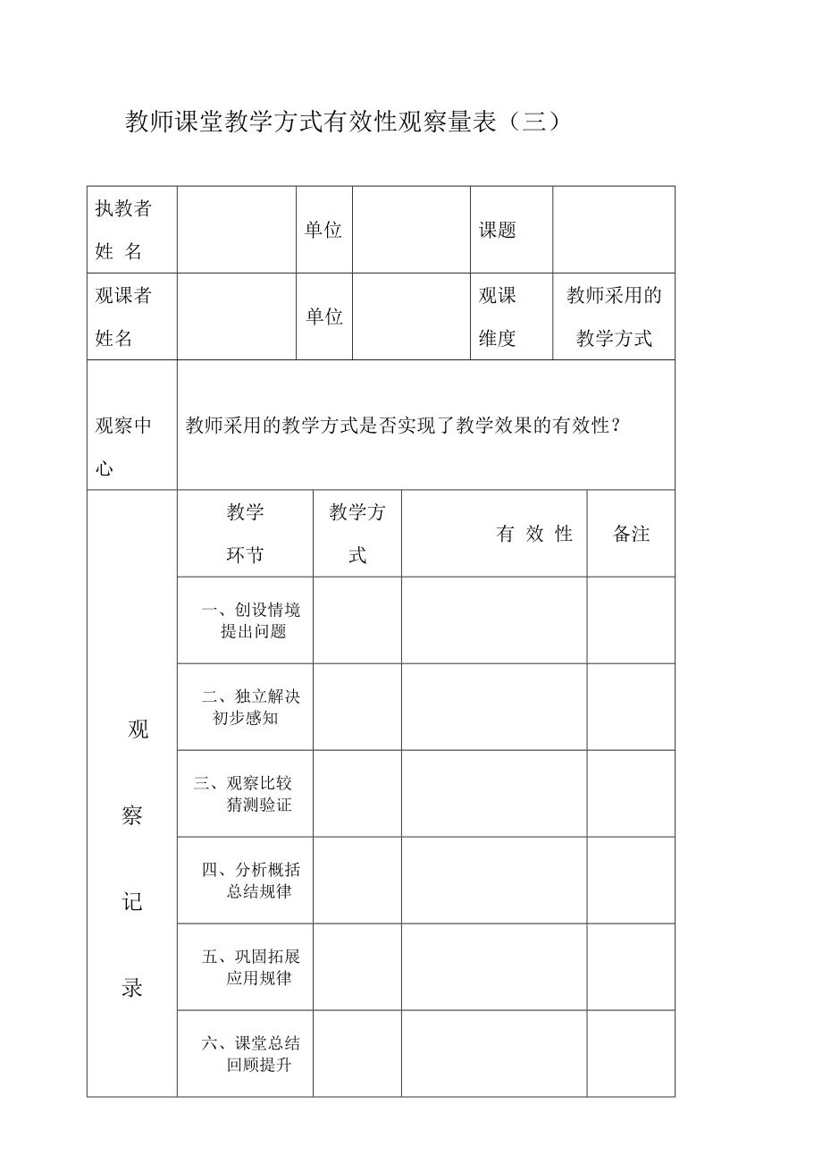 小學(xué)數(shù)學(xué)觀課量表_第3頁