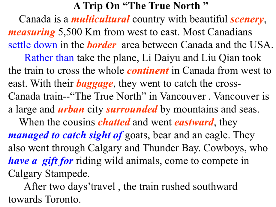 unit5-Canada詞匯公開課_第4頁