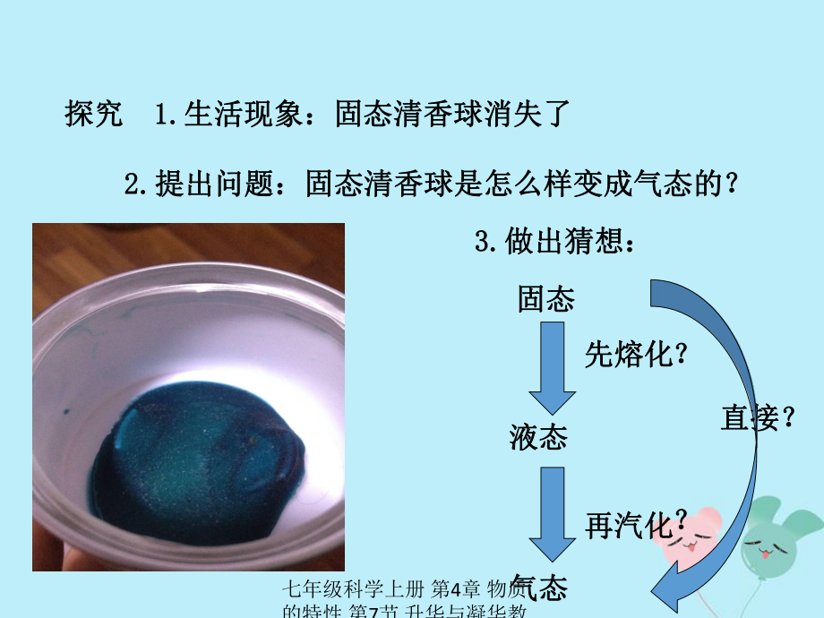 【最新】七年级科学上册 第4章 物质的特性 第7节 升华与凝华教学课件 (新版)浙教版-(新版)浙教级上册自然科学课件_第5页