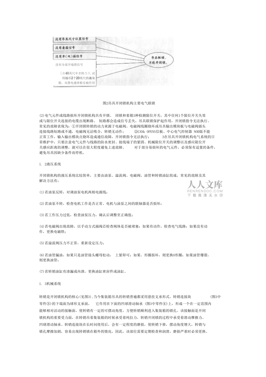 集裝箱吊具開閉鎖機構各系統常見故障_第2頁