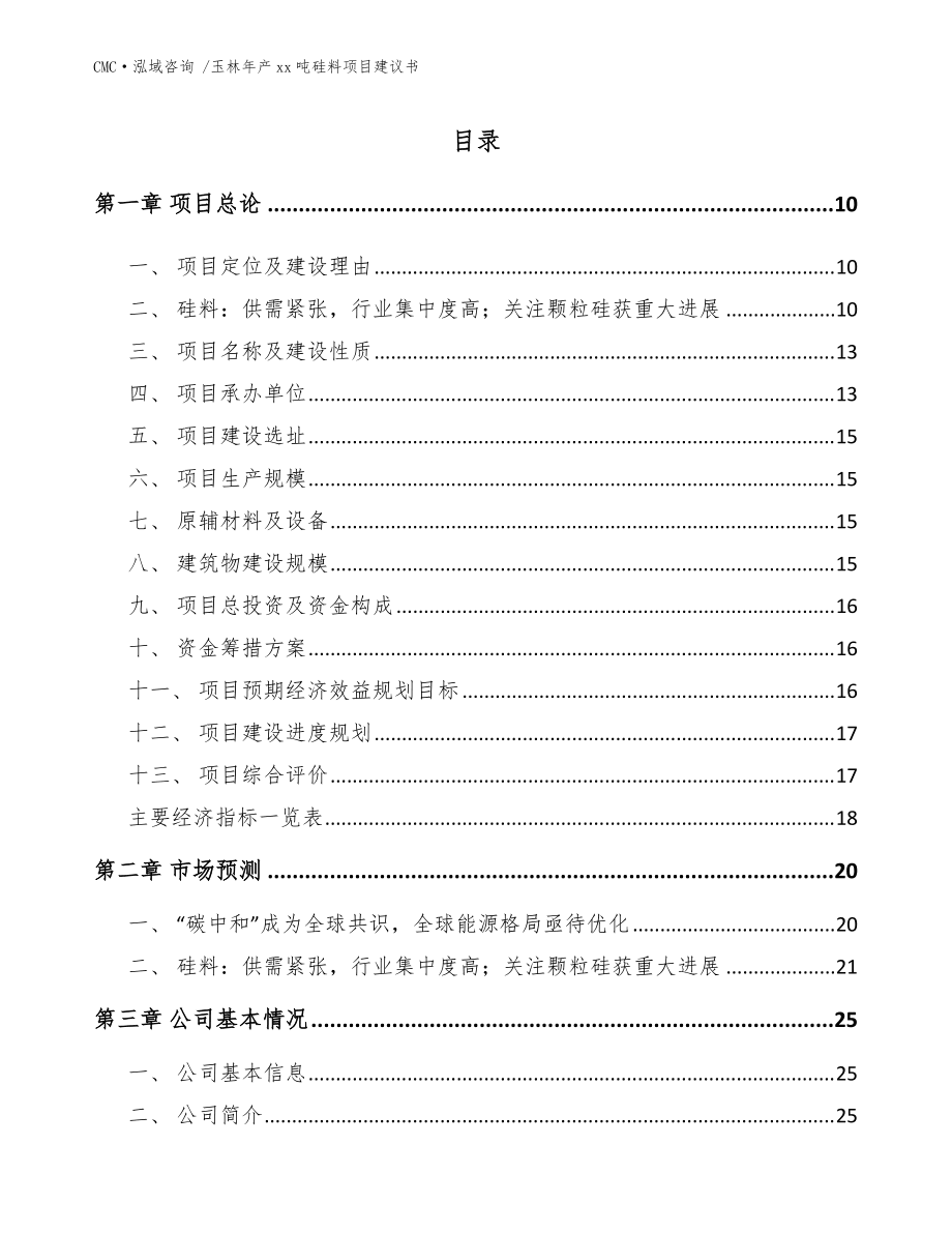 玉林年产xx吨硅料项目建议书-模板范文_第4页