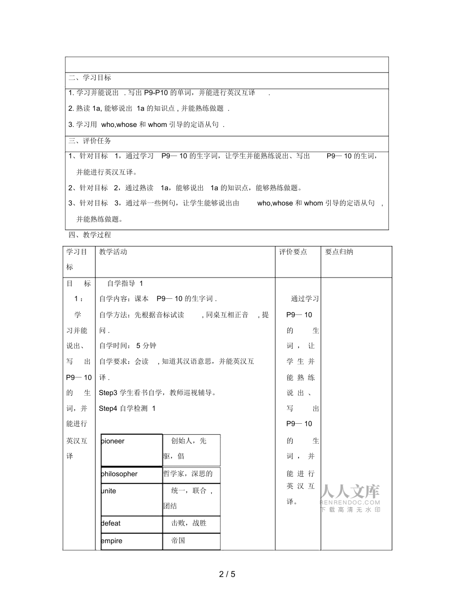 2019版九年级英语下册Unit52HeisreallytheprideofChinaSectionA教案新版仁爱版练习_第2页