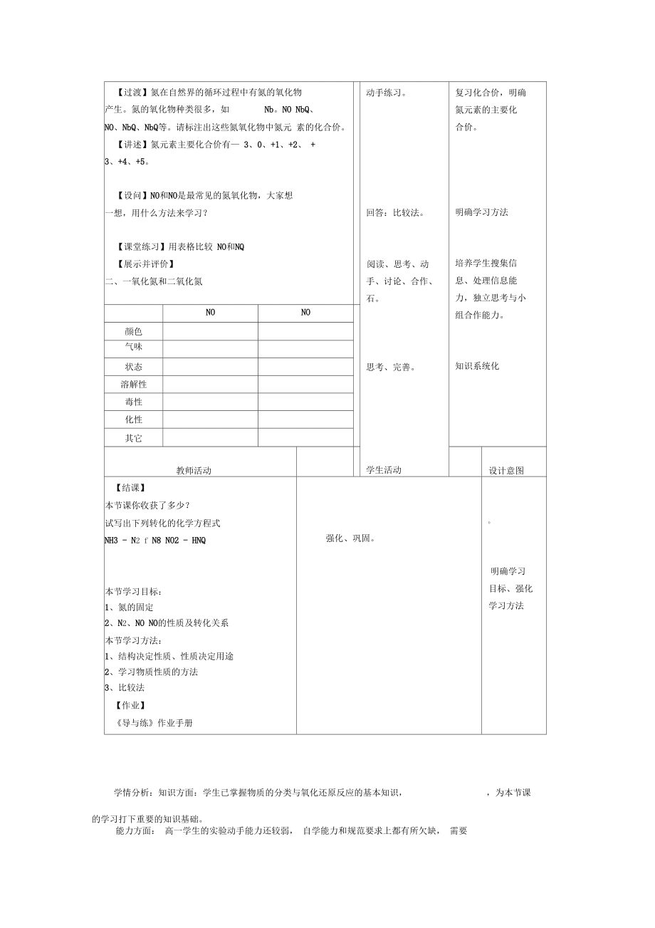 高中化学_第2节氮的循环教学设计学情分析教材分析课后反思_第4页