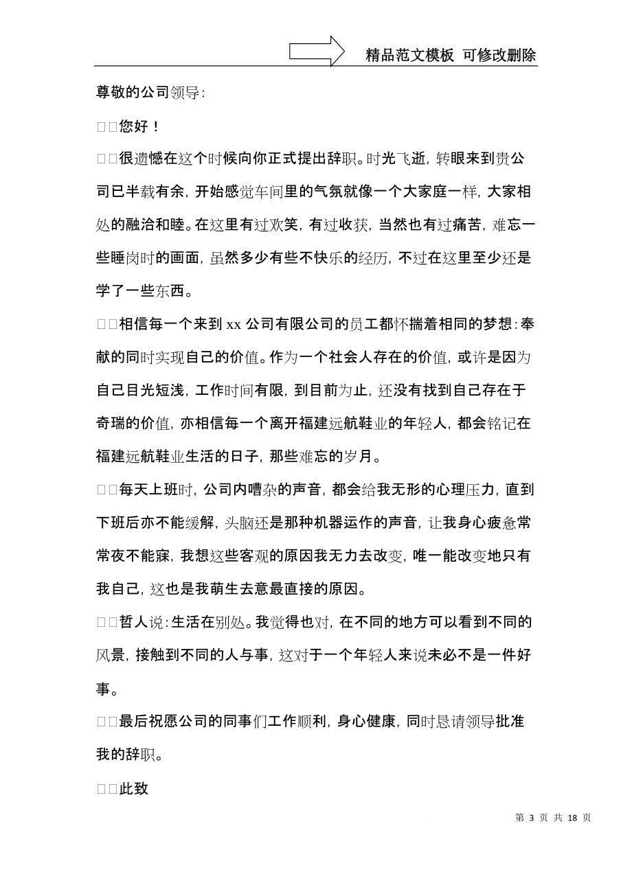公司员工辞职申请书精_第3页