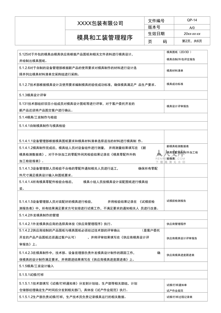 模具和工装管理程序_第2页