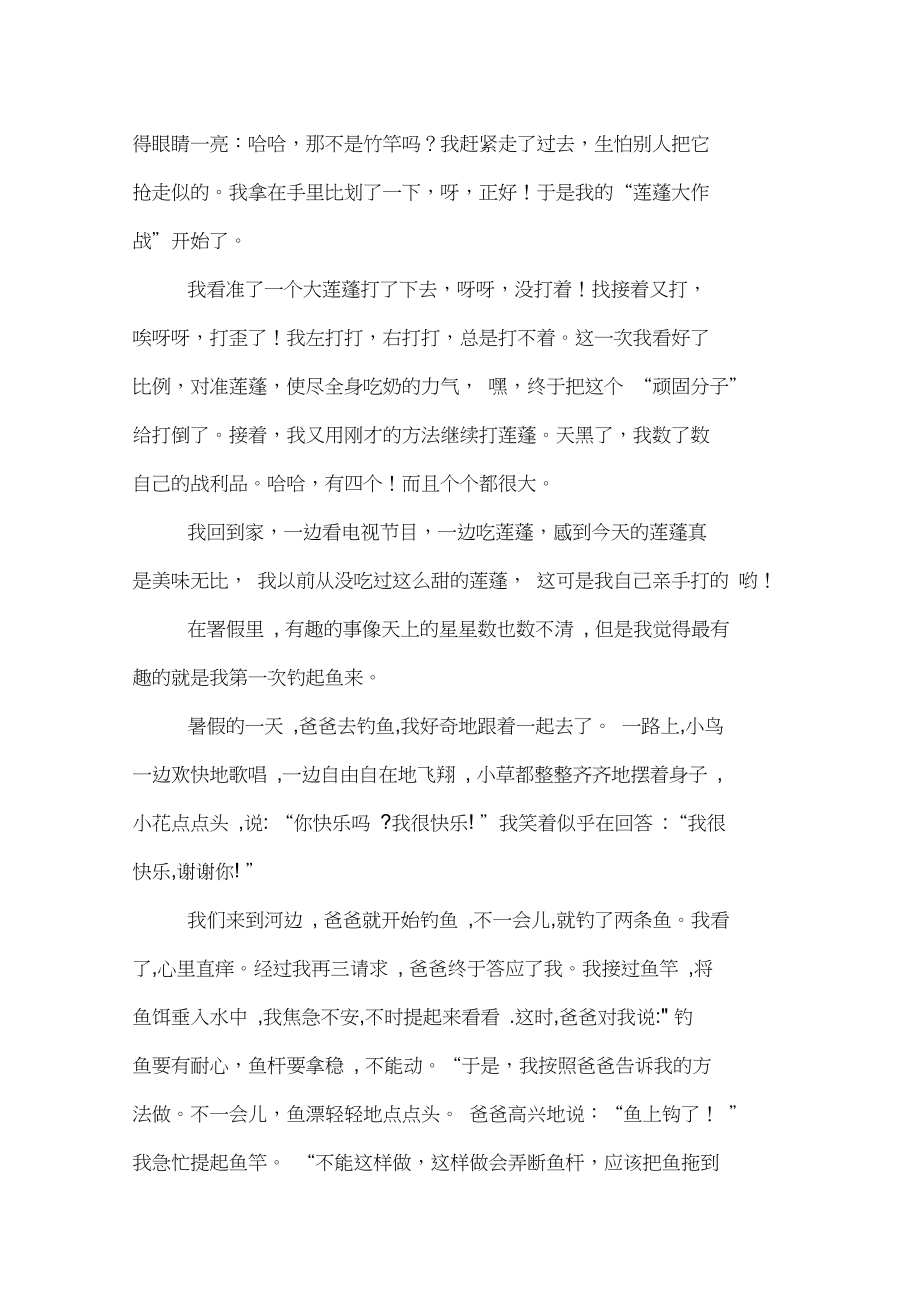 暑假趣事日记范文锦集10篇_第5页