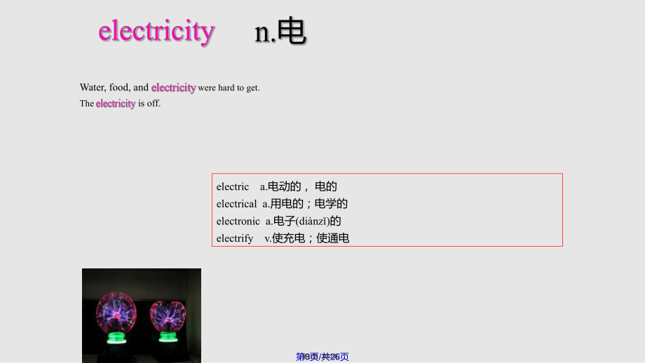 广东省深圳市宝安区上寮学校2012七年级英语下册Unit6Electricityperiod1Words课件牛津版实用教案_第3页