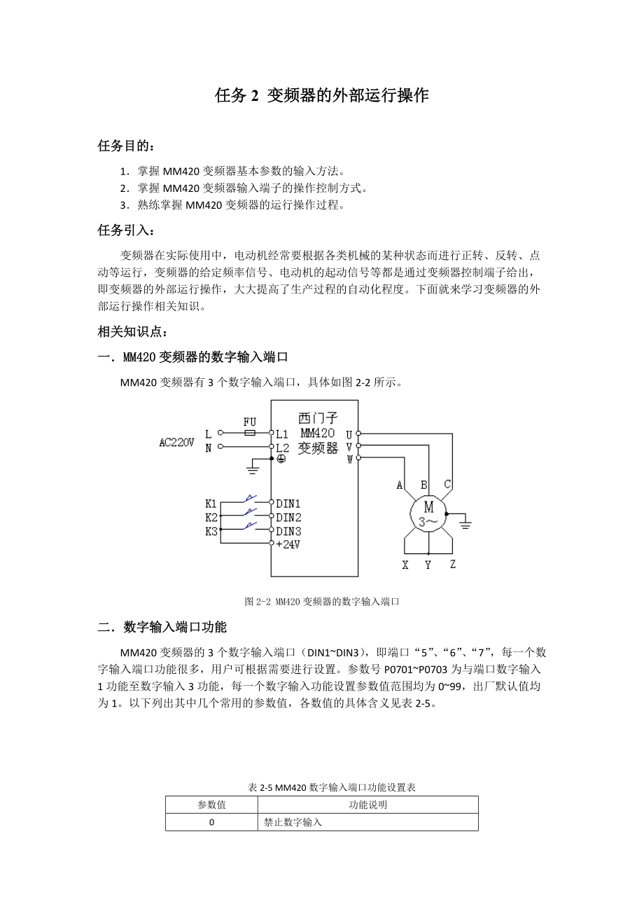 實訓指導書(西門子MM420變頻器)_第5頁