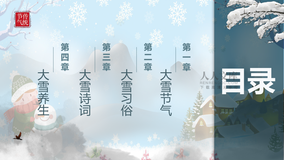 簡約中國風傳統二十四節氣之大雪節氣介紹教學專題教育PPT課件_第2頁