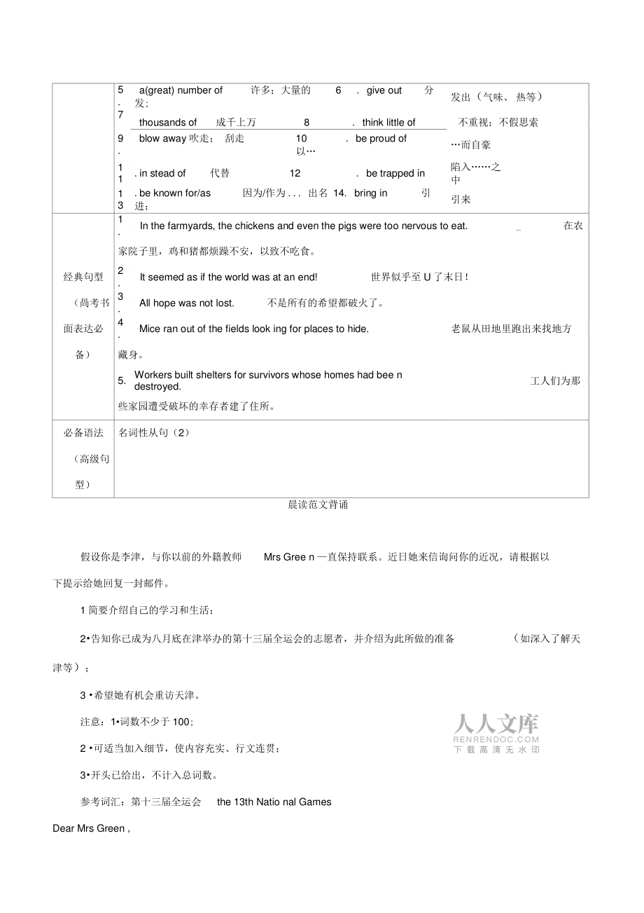 2018年高考英語(yǔ)一輪復(fù)習(xí)Unit4Earthquakes(講)(含解析)新人教版必修1_第2頁(yè)