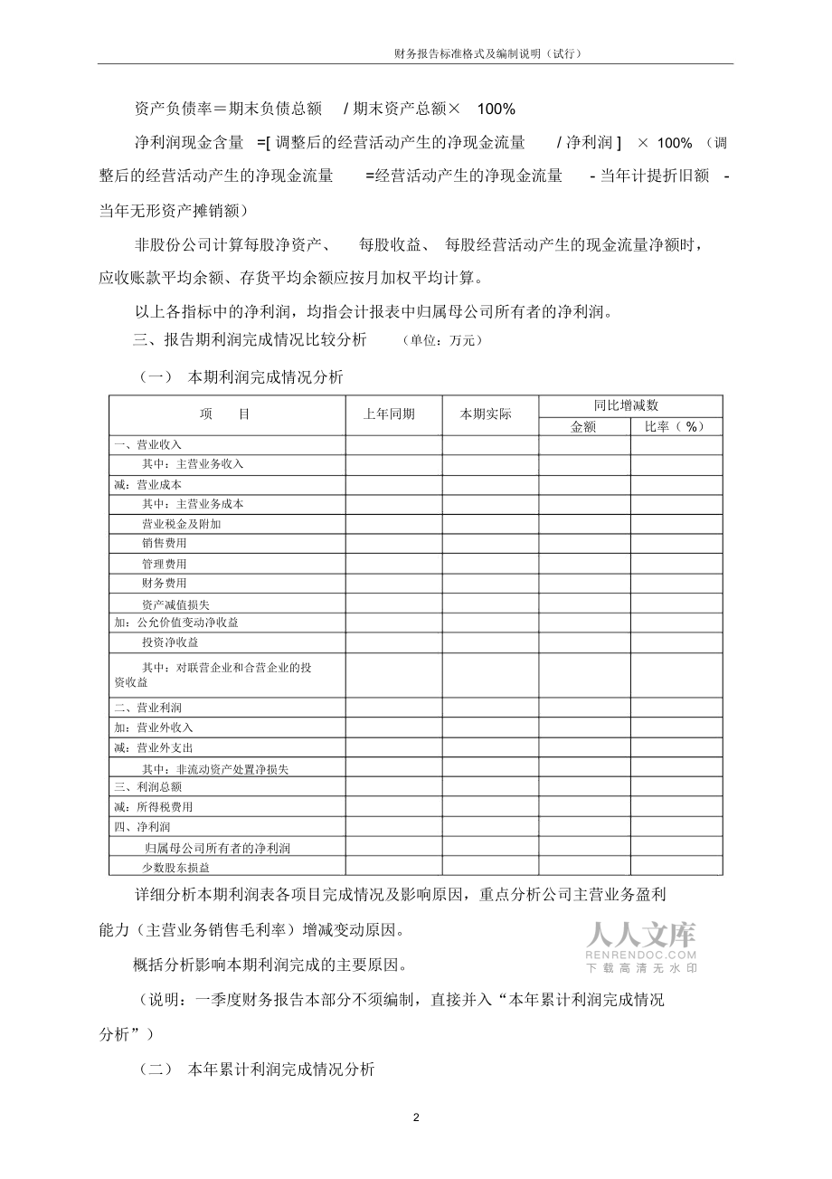 財務(wù)工作報告格式模板_第2頁