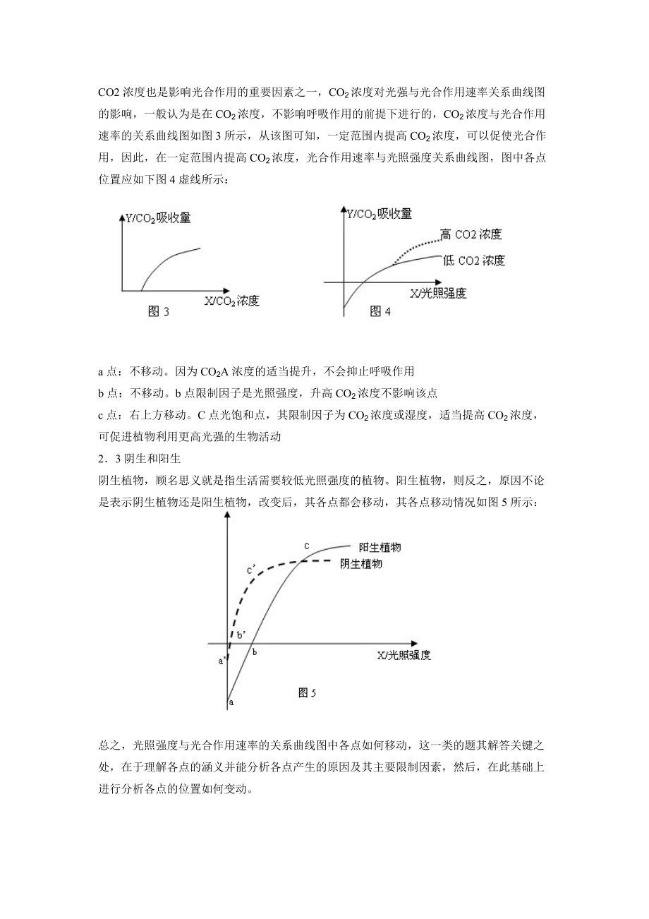 光照强度与光合作用强度关系曲线图中各点移动_第3页