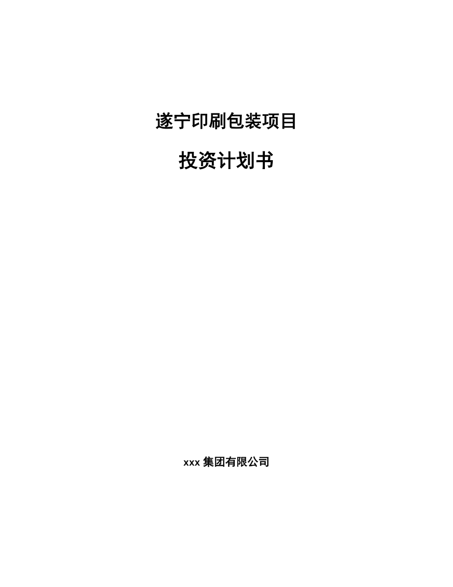 遂宁印刷包装项目投资计划书模板_第1页