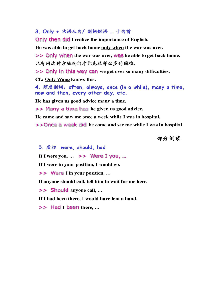 高中英語語法倒裝句_第3頁