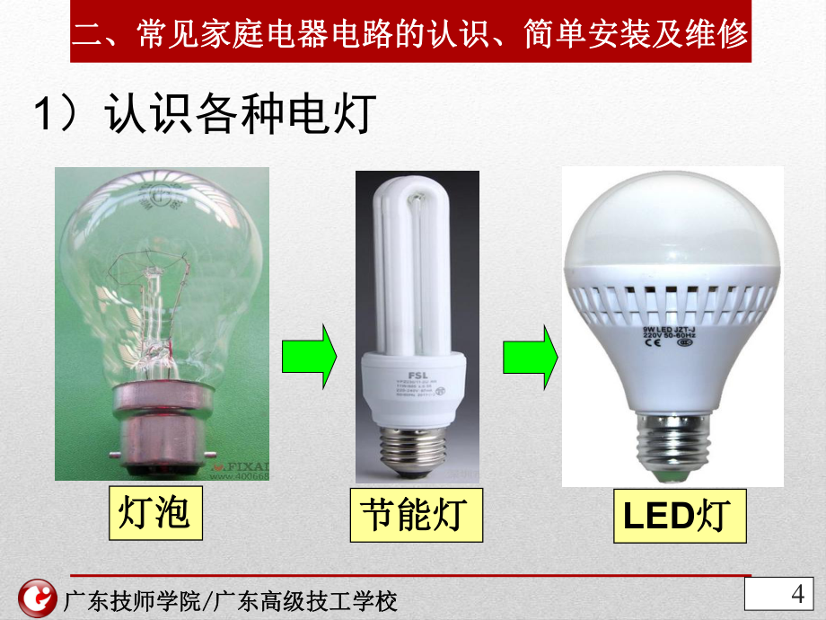 電燈電路的認識和安裝_第4頁