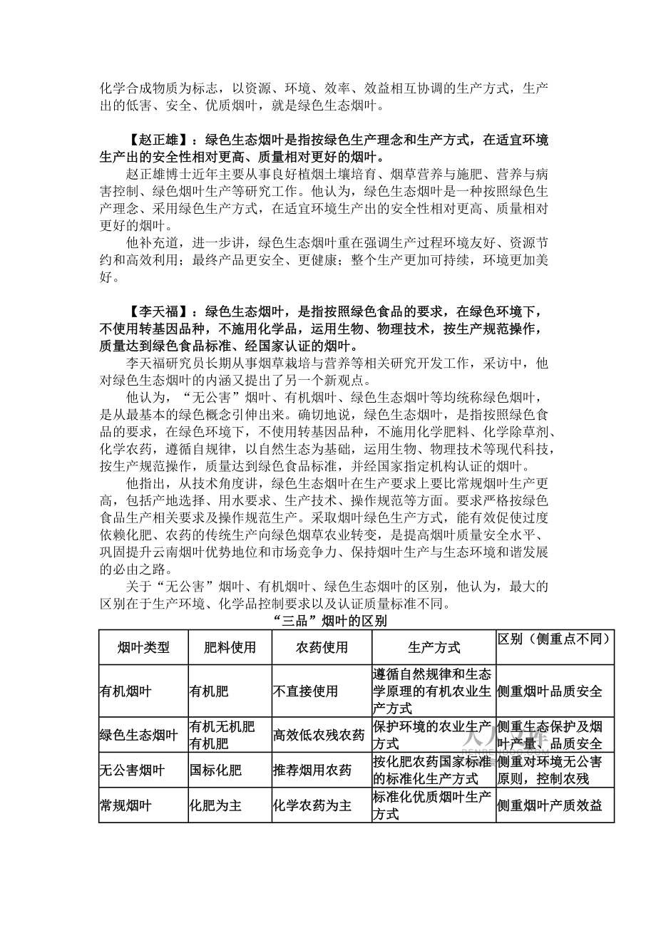 专家解读绿色生态烟叶内涵_第2页