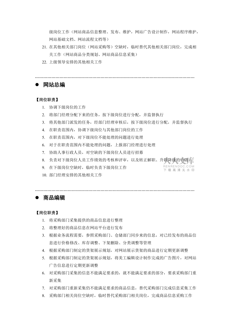 电子商务网站运营部门岗位职责_第2页