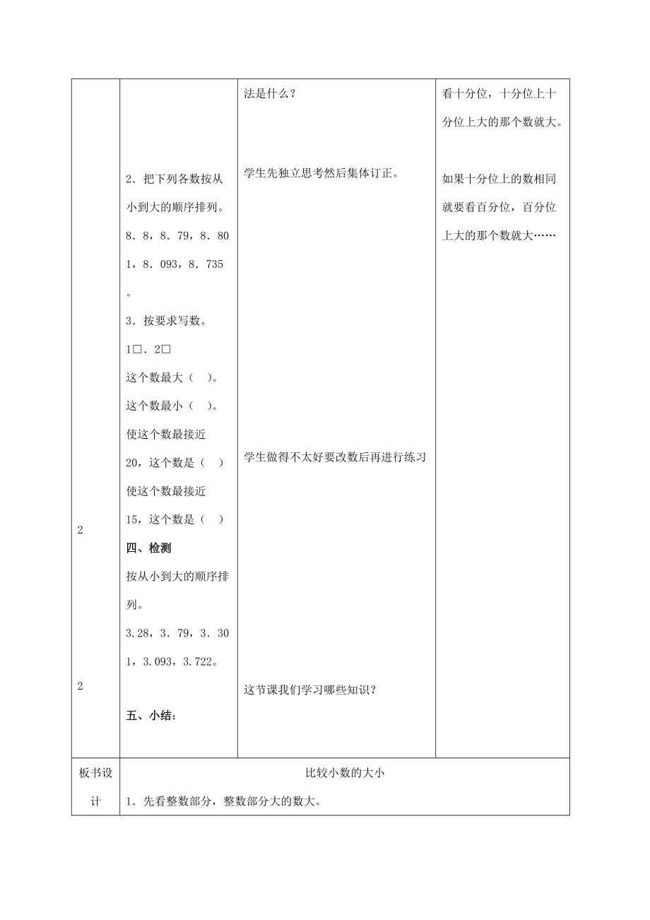 四年级数学下册 比大小 1教案 北师大版 教案_第3页