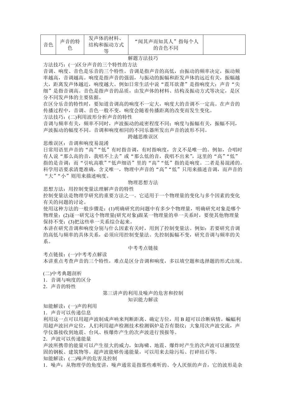 中考物理基礎(chǔ)知識(shí)手冊(cè)及解題技巧2 聲現(xiàn)象_第5頁(yè)