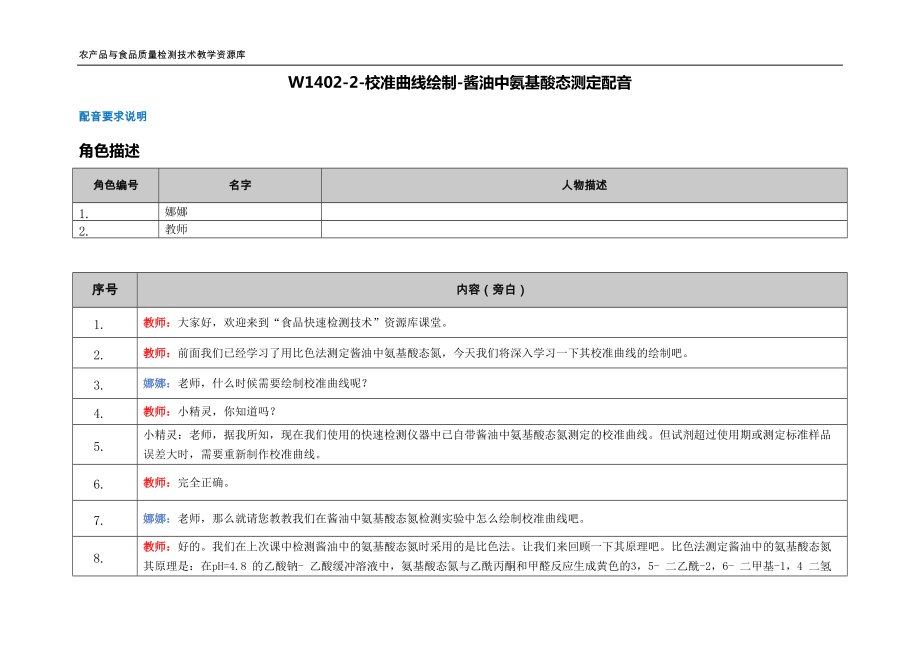 WB02 校准曲线绘制-酱油中氨基酸态测定-配音稿_第1页
