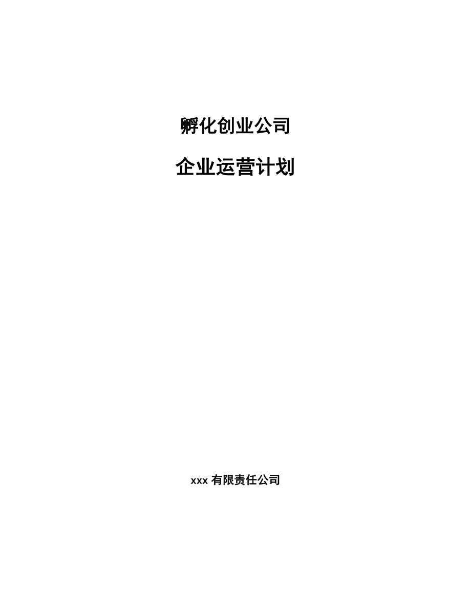 孵化創業公司企業運營計劃_第1頁