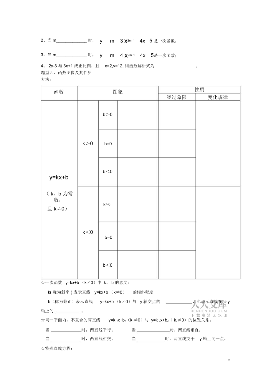 (完整版)一次函数知识点过关卷,绝对经典_第2页