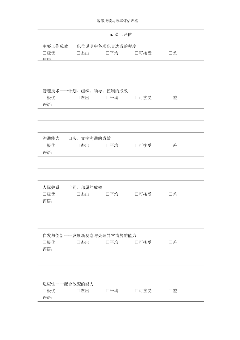 客服成績與效率評估表格_第3頁
