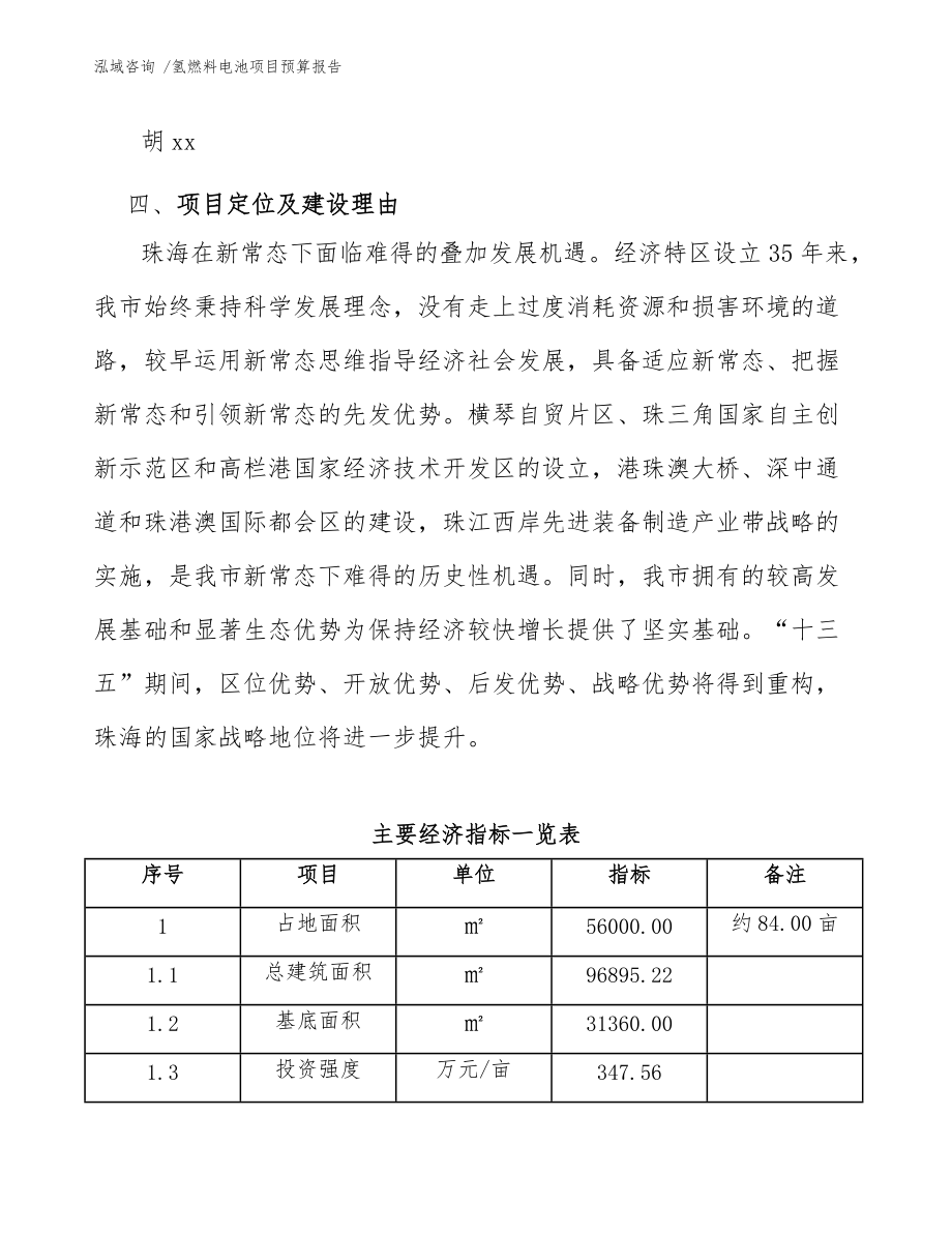 氢燃料电池项目预算报告(模板范文)_第5页