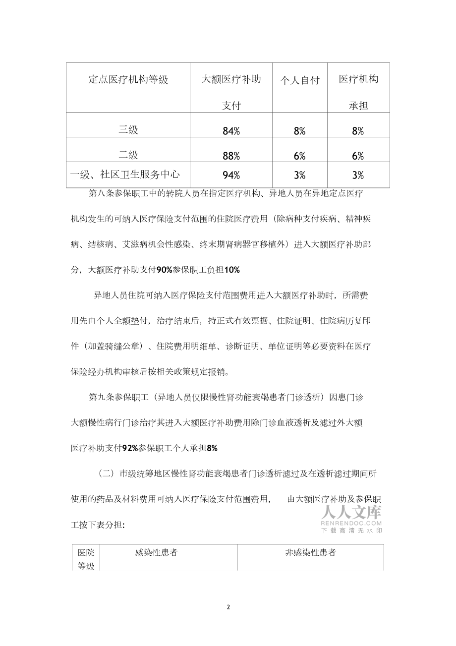 城镇职工大额医疗补助办法-陕西中医药大学第二附属医院_第2页