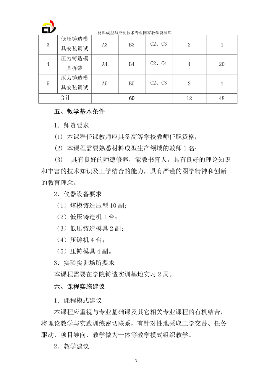 陜西工業職業技術學院材料成型與控制技術專業《模具拆裝及調試實訓》課程標準_第4頁