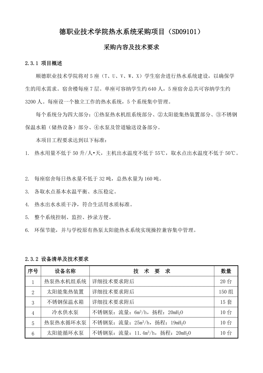 德職業(yè)技術(shù)學(xué)院熱水系統(tǒng)采購(gòu)項(xiàng)目(SD09101)_第1頁(yè)