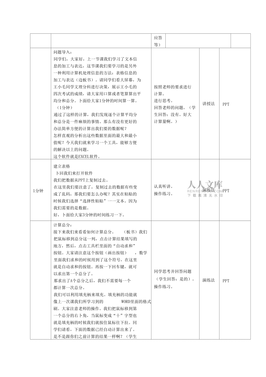 表格信息的加工与表达教案_第2页