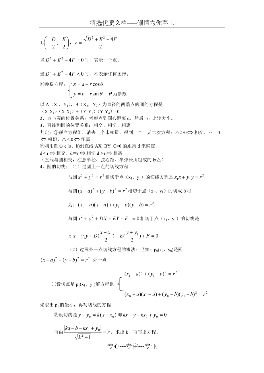 高三总复习直线与圆的方程知识点总结(共9页)_第4页