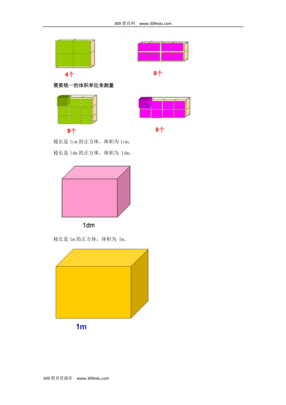 西南師大版數(shù)學(xué)五年級(jí)下冊(cè) 教學(xué)設(shè)計(jì) 《體積和體積單位》_第3頁(yè)