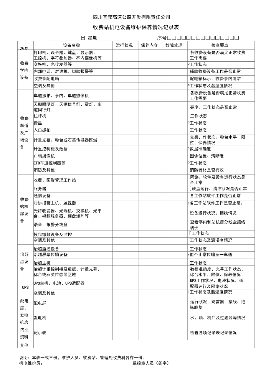 最新高速公路机电系统的维护工作计划_第4页