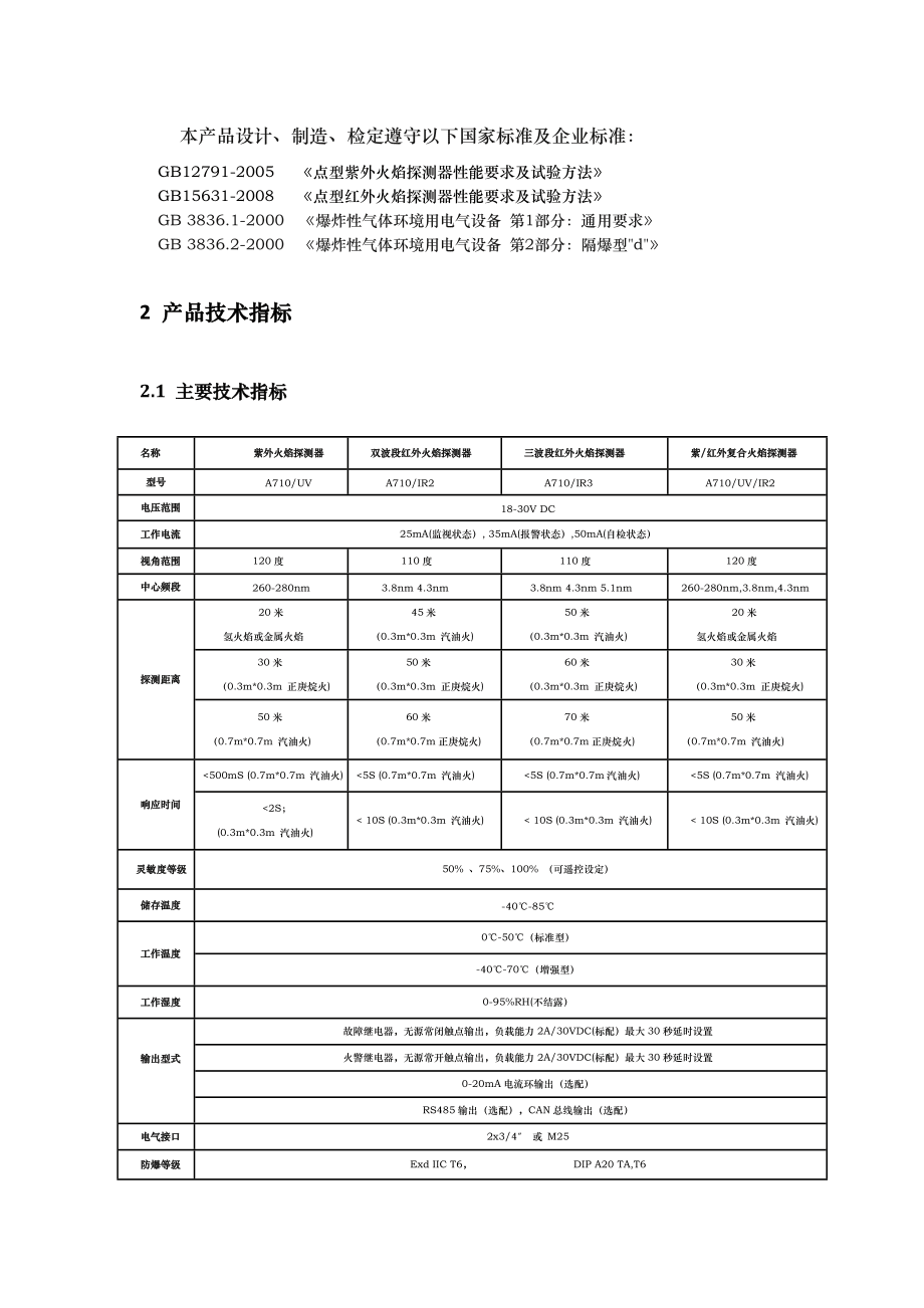A火焰探测器用户使用说明书要点_第4页