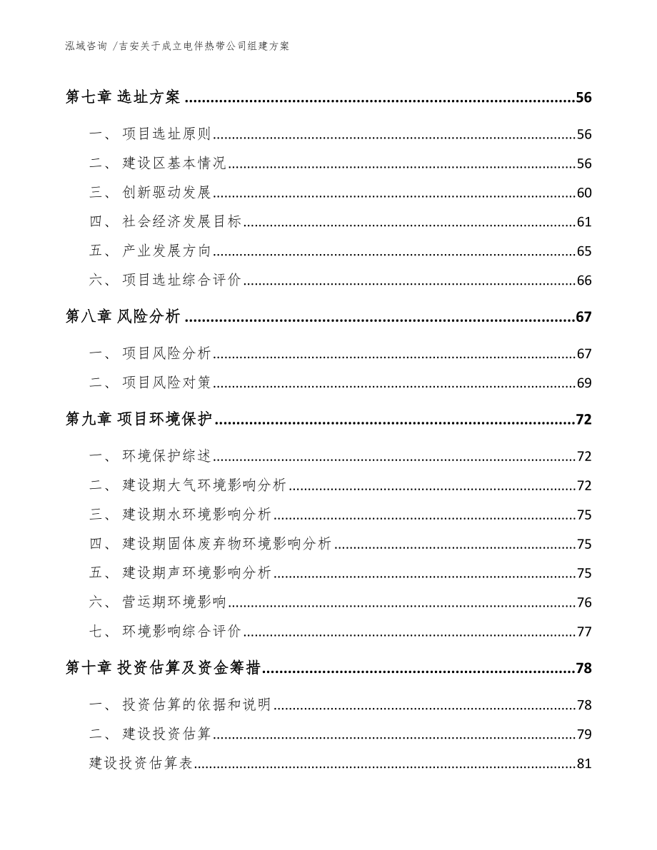吉安關于成立電伴熱帶公司組建方案(模板范本)_第5頁