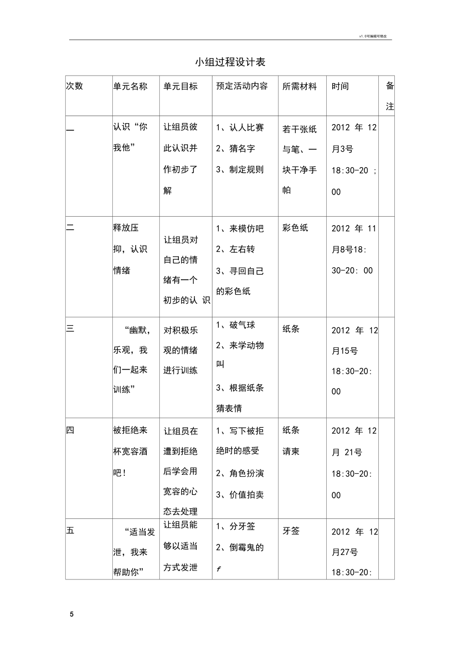 青少年情緒體驗及處理活動方案社工小組活動_第5頁