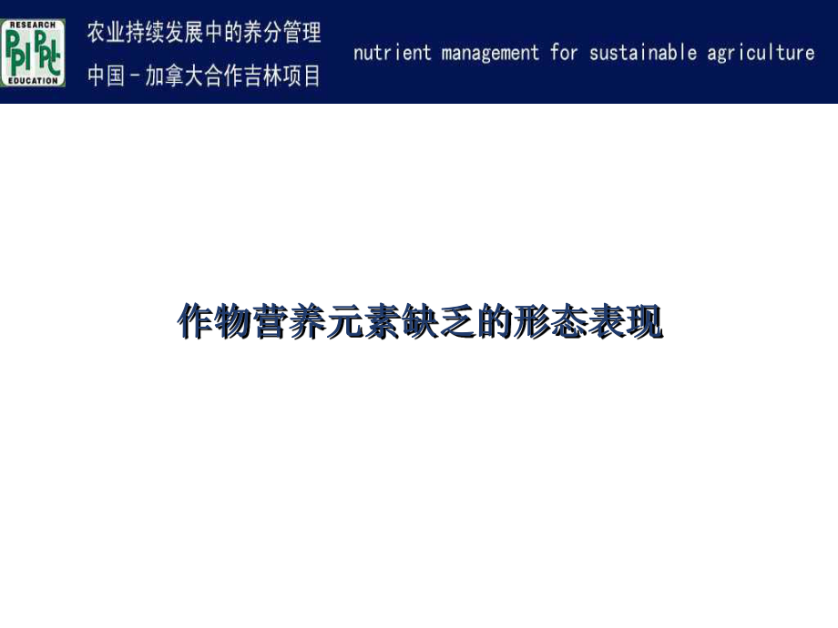 作物营养元素缺乏的形态表现_第1页