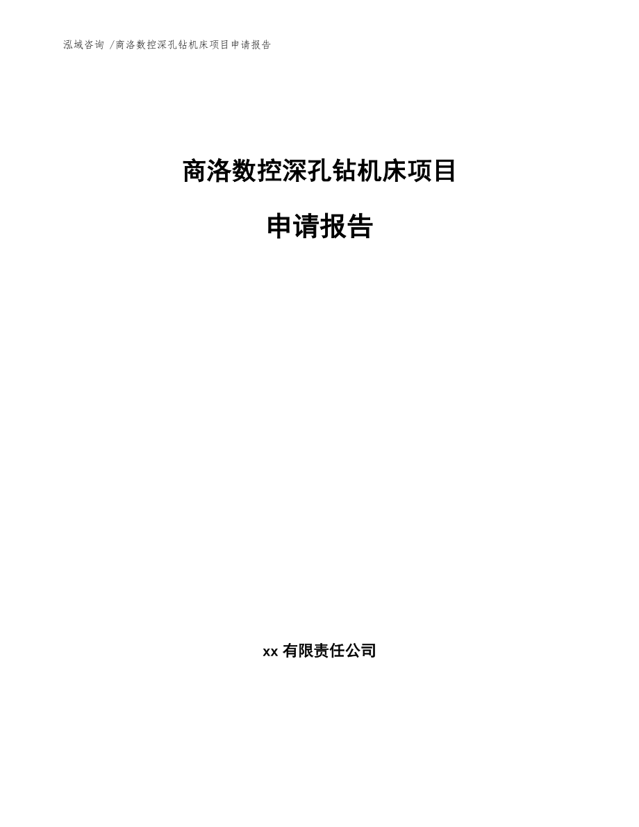 商洛數(shù)控深孔鉆機(jī)床項(xiàng)目申請報(bào)告(模板范文)_第1頁