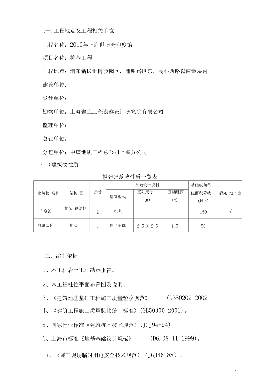 世博会印度馆钢管桩施工组织设计_第3页